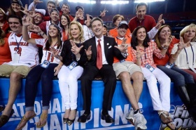 Louisville Coach Rick Pitino was the most photographed during Fox Sports' coverage of the NCAA Championship game.—Robert Deutsch/USA TODAY Sports